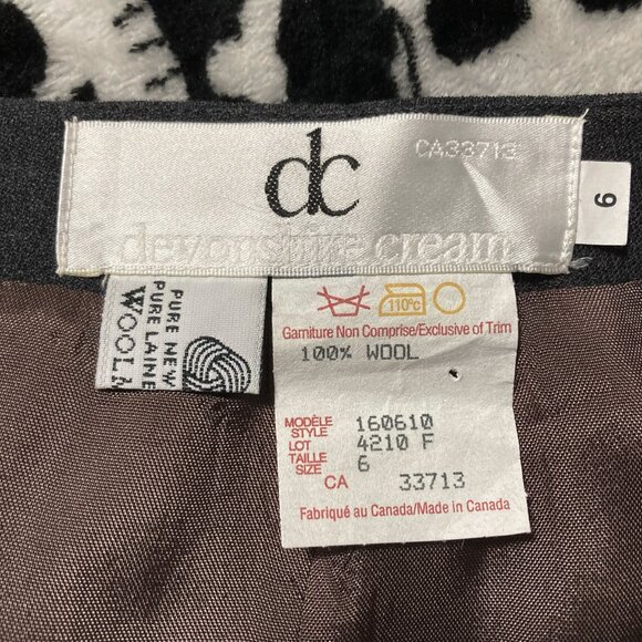 DEVONSHIRE CREAM Vintage charcoal grey 100% wool skirt ~ Goth SMALL wiggle skirt - Picture 2 of 8